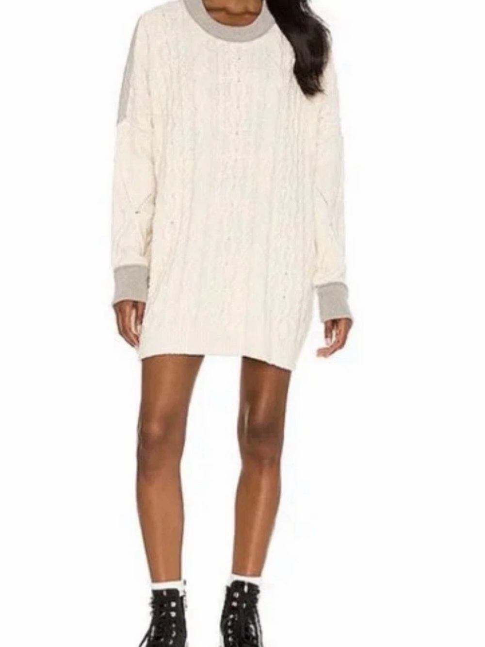Free People Sweater Olympia Cable Knit Oversized Baggy Size Small $168